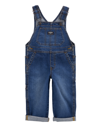 Toddler Stretch Denim Overalls - Dark Wash, 