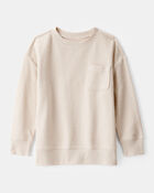 Boys French Terry Pullover Sweatshirt - Tan, image 1 of 3 slides