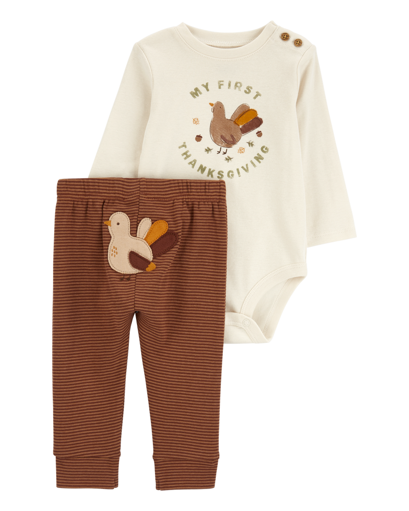 Baby 2-Piece My First Thanksgiving Bodysuit Pant Set, image 1 of 4 slides