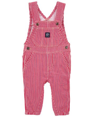 Baby Stretchy Hickory Stripe Overalls, 