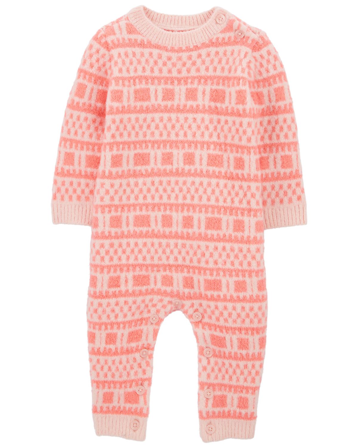 Pink Baby Sweater Knit Jumpsuit