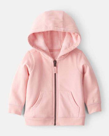 Baby Girl DayDream Fleece Long-Sleeve Hooded Zip-Up Jacket - Pink, 