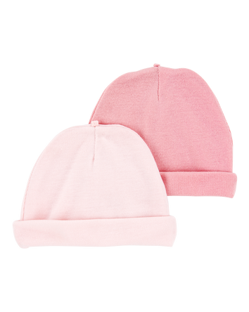 Baby 2-Pack Caps - Pink, 