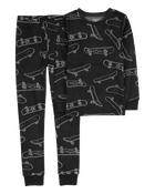 Kid 2-Piece Skateboard Fleece Pajama Set, image 1 of 3 slides