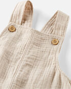 Toddler Organic Cotton Gauze Shortalls in Cream
, image 3 of 5 slides