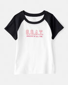 Girls G.O.A.T Short-Sleeve Graphic Tee - Black/Ivory, image 1 of 3 slides
