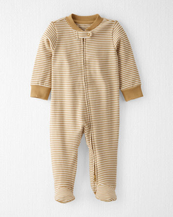 Baby Organic Cotton Rib Sleep & Play Pajamas in Stripes, 