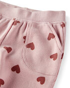 Baby Waffle Knit Set Made with Organic Cotton in Heart Print, image 3 of 6 slides