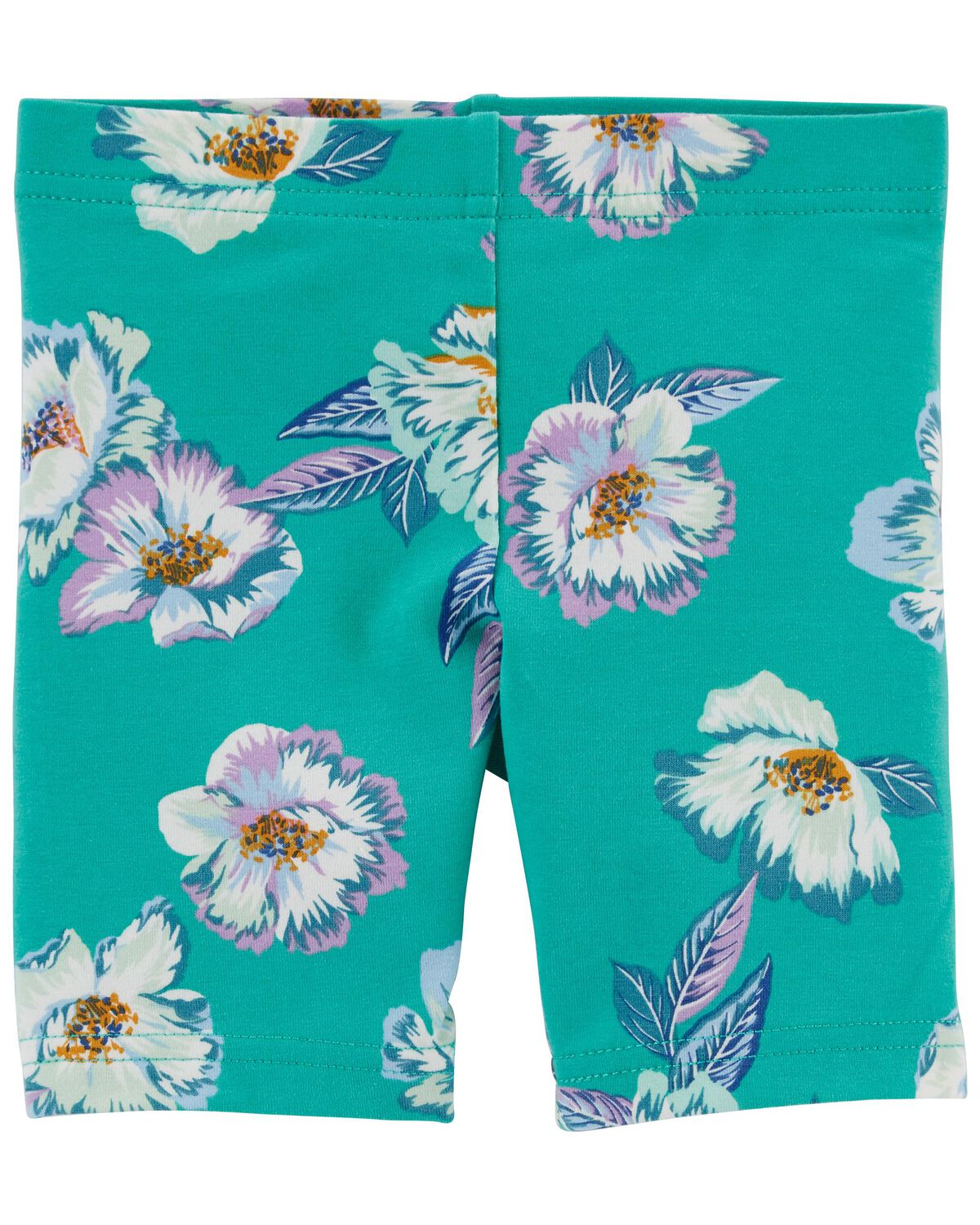 Turquoise Baby Floral Bike Shorts