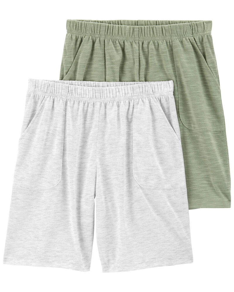Kid 2-Pack Pull-On Slub Jersey Pajama Shorts, image 1 of 1 slides