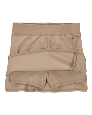 Kid Poplin Stretch Uniform Skort - Khaki, 
