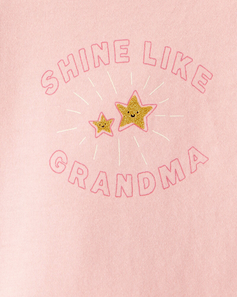 Baby Girl Shine Like Grandma Cotton Long-Sleeve Graphic Bodysuit - Pink, image 2 of 3 slides