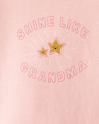 Baby Girl Shine Like Grandma Cotton Long-Sleeve Graphic Bodysuit - Pink, image 2 of 3 slides