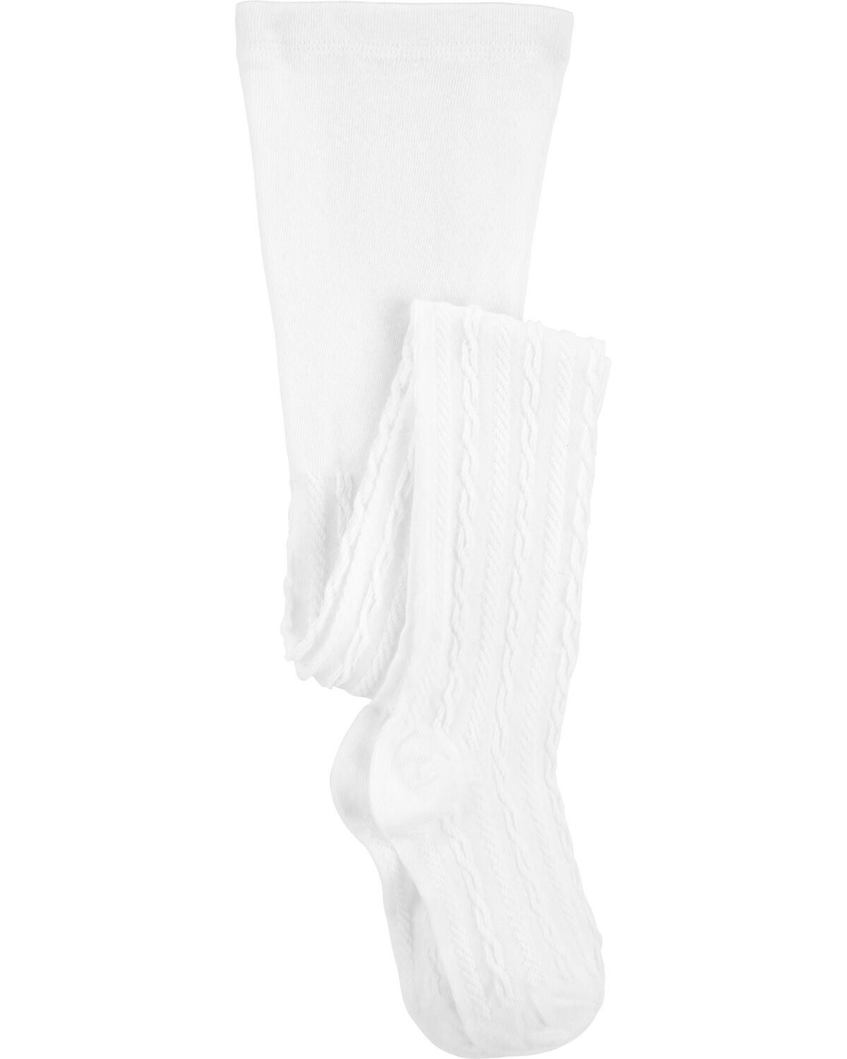 White Toddler Cable Knit Tights