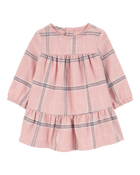 Baby 2-Piece Plaid Dress & Sherpa Vest Set, image 2 of 7 slides