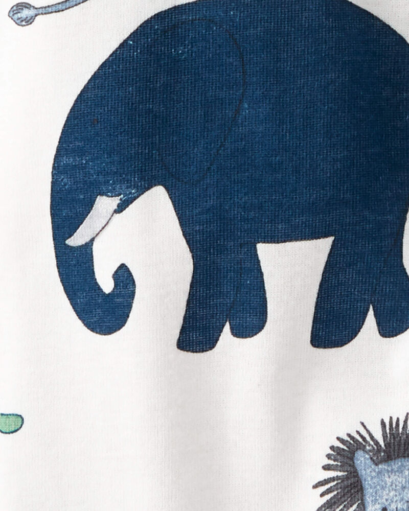 Organic Cotton Sleep & Play Pajamas in Wildlife Print, image 2 of 4 slides