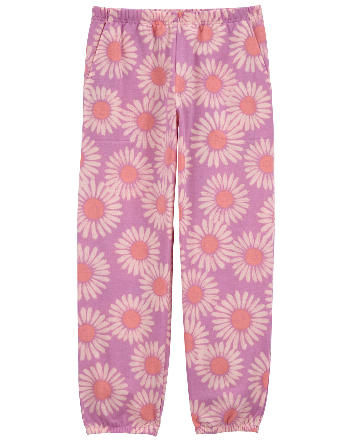 Pink Kid Daisy French Terry Pull-On Jogger Pajama Pants | carters.com