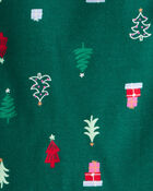 Baby Christmas Tree Print 100% Cotton Long-Sleeve Snug Fit 2-Piece Pajamas - Green, image 2 of 3 slides