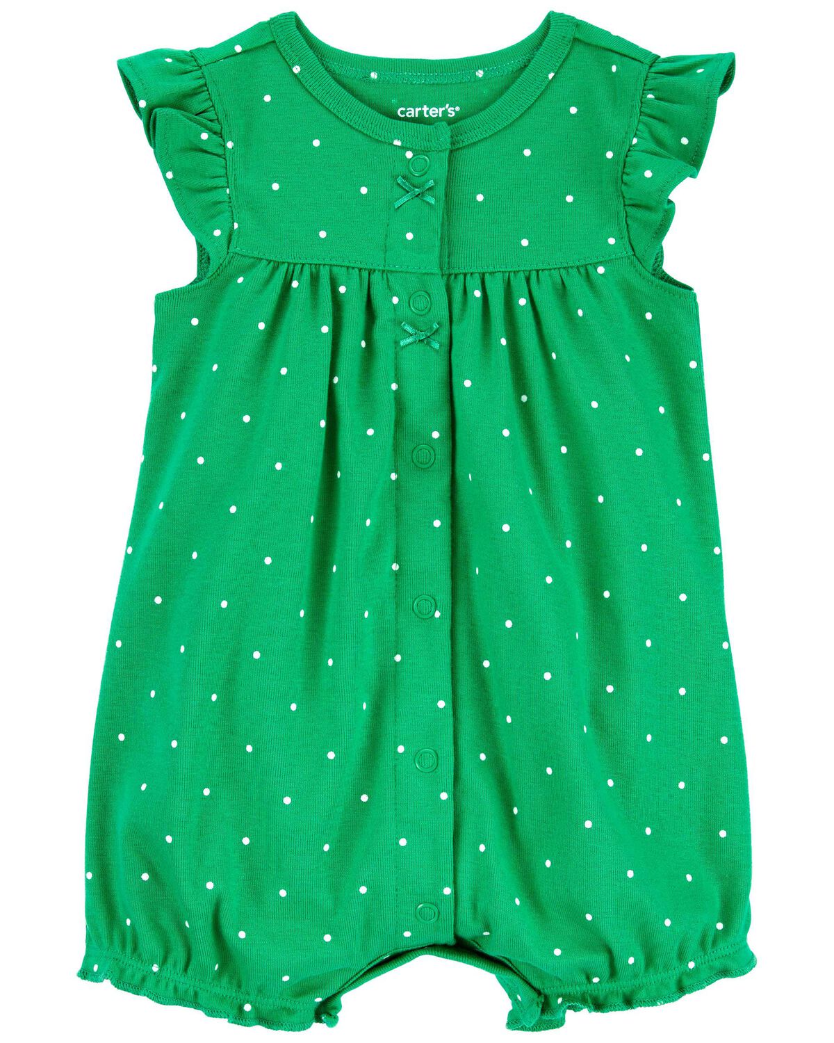 Green Baby Polka Dot SnapUp Romper