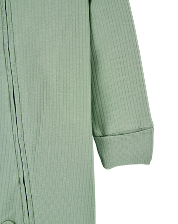 Baby Solid 2-Way Zip PurelySoft Sleep & Play Pajamas - Green, 