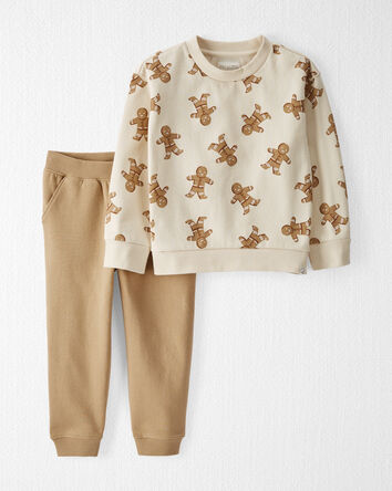 Toddler 2-Piece Gingerbread Man Holiday Set Made with Organic Cotton, 