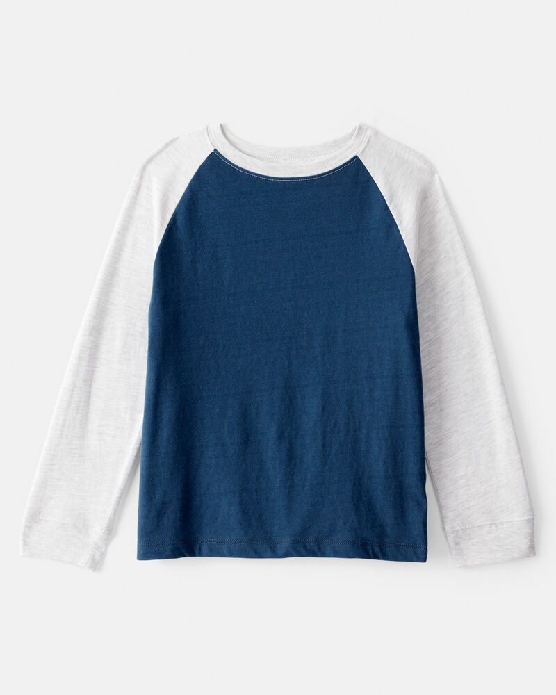 Boys Long-Sleeve Raglan Tee - Navy, image 1 of 3 slides