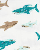 Toddler 4-Piece Shark 100% Snug Fit Cotton Pajamas, image 2 of 3 slides