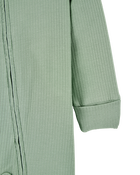 Baby Solid 2-Way Zip PurelySoft Sleep & Play Pajamas - Green, image 2 of 5 slides