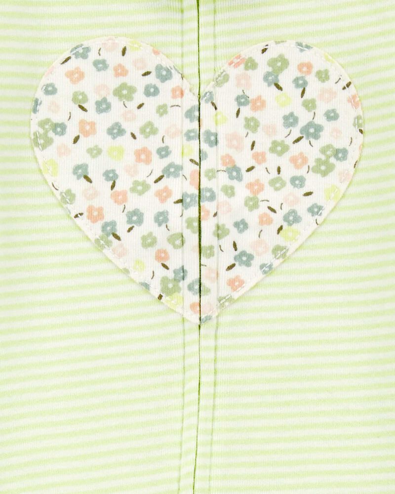 Toddler 1-Piece Heart 100% Snug Fit Cotton Footless Pajamas, image 2 of 3 slides