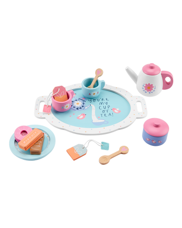 Wooden Tea & Cookie Set, 