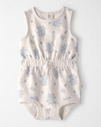 Baby Girl Organic Cotton Romper in Royal Bloom Print, 