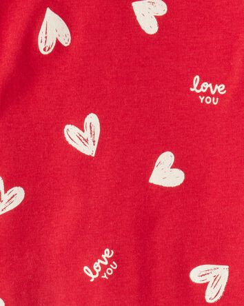 Baby Valentine's Day Heart 100% Cotton Snug Fit 2-Piece Pajamas - Red, 