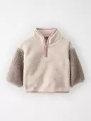 Washed Taupe - Baby 
Recycled Sherpa Quarter Zip Pullover
