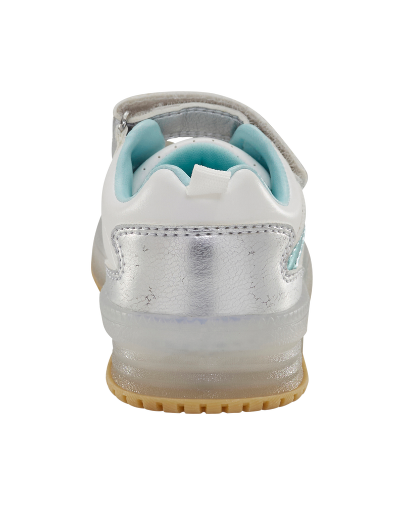 Toddler Light Up Metallic Sneakers - Silver/Aqua, image 4 of 8 slides