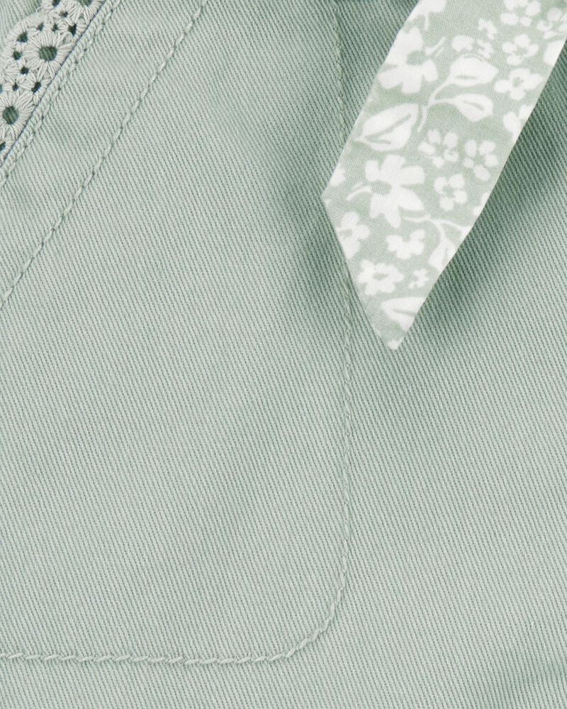 Baby Belted Eyelet Joggers - Green, image 3 of 4 slides