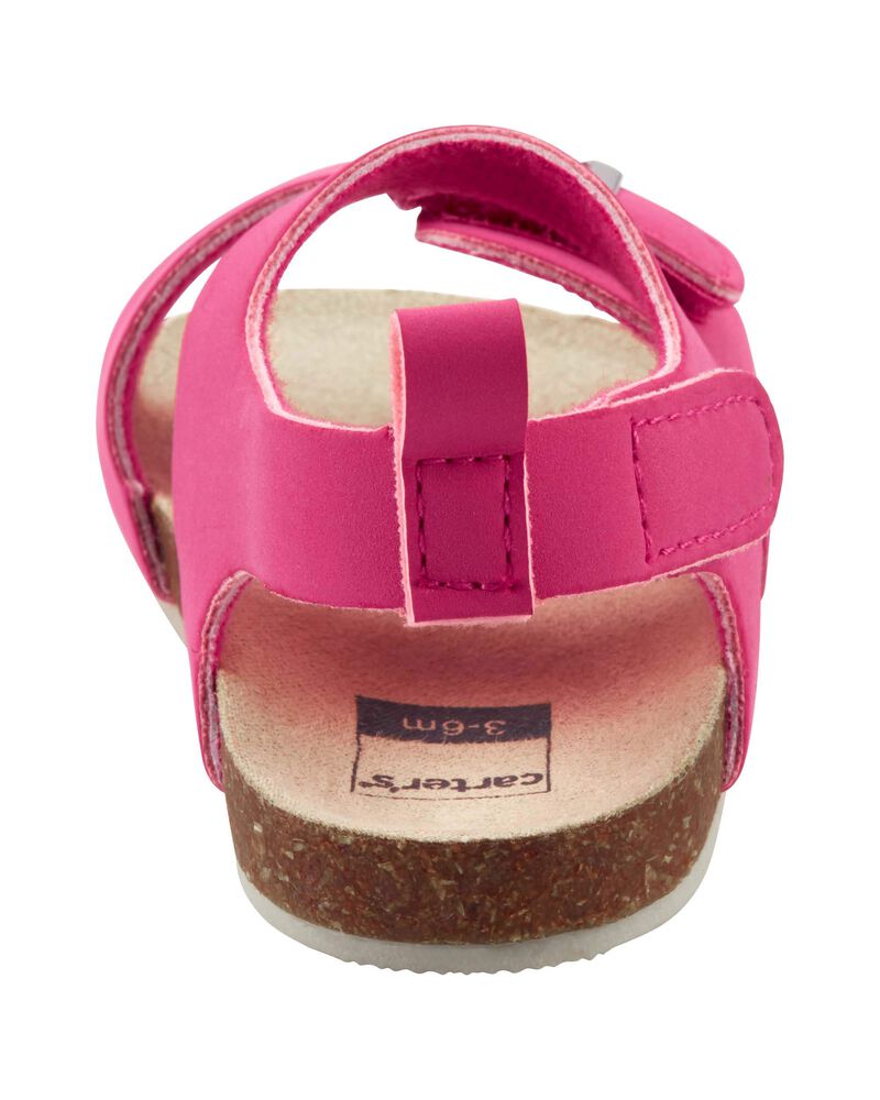 Baby Buckle Faux Cork Sandals, image 3 of 7 slides