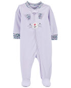 Baby Bunny Fleece Zip-Up Footie Sleep & Play Pajamas, image 1 of 5 slides