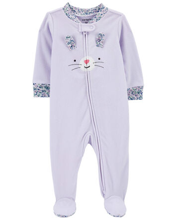 Baby Bunny Fleece Zip-Up Footie Sleep & Play Pajamas, 