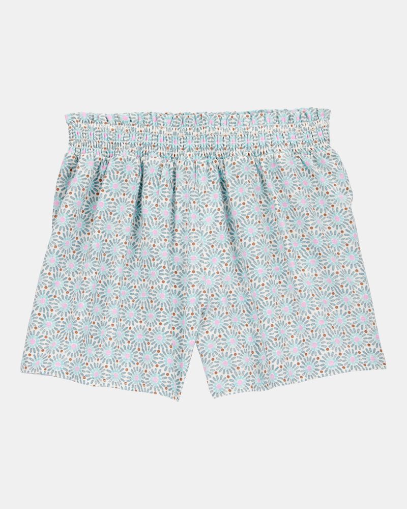 Kid Geo Print Linen Look-Alike Flowy Pull-On Shorts, image 2 of 4 slides