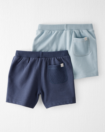 Toddler 2-Pack Organic CottonWaffle Knit Shorts, 