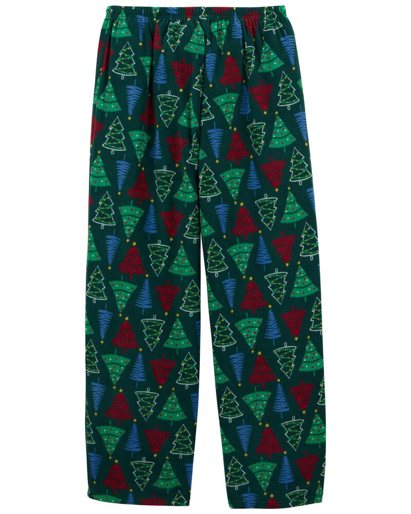 Adult Christmas Tree Pull-On Fleece Pajama Pants, image 2 of 4 slides