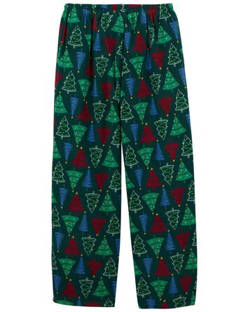 Adult Christmas Tree Pull-On Fleece Pajama Pants, 