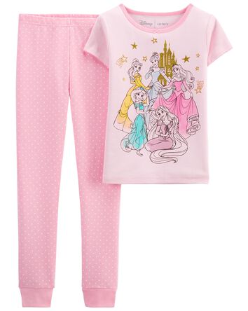Kid 2-Piece Disney Princess 100% Snug Fit Cotton Pajamas, 