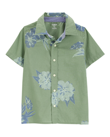 Boys Short-Sleeve Floral Button-Front Shirt, 