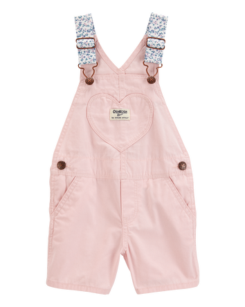Toddler Heart Knit Shortalls - Pink, 