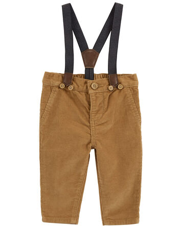 Baby Corduroy Suspender Pants, 