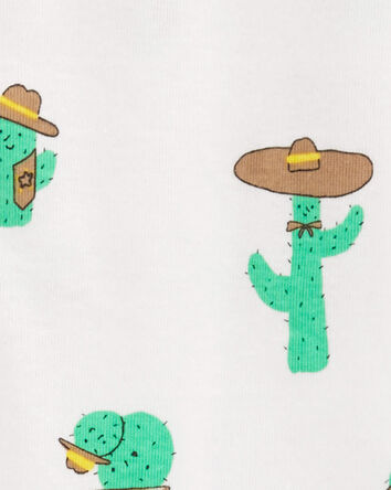 Toddler 1-Piece Cactus 100% Snug Fit Cotton Footie Pajamas, 