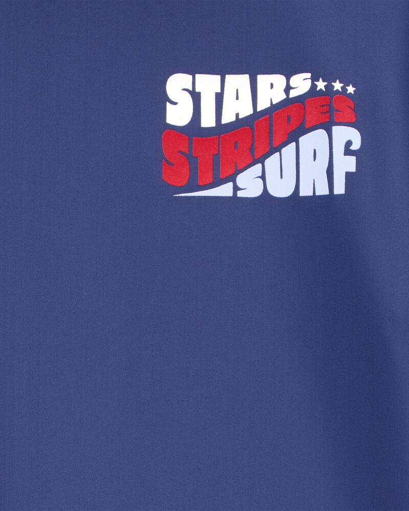 Kid Fourth of July Short Sleeve Rashguard - Navy, image 3 of 4 slides