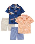 Baby 4-Piece Button-Front Shirts & Shorts Set
, image 1 of 5 slides