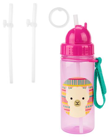 ZOO Straw Bottle & 2 Extra Straws - 13 oz - Llama, 